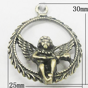 Pendant, Zinc Alloy Jewelry Findings, 25x30mm, Sold by Bag