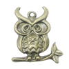 Pendant, Zinc Alloy Jewelry Findings, Owl 18x23mm, Sold by Bag