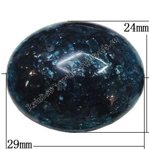 Imitate Gemstone Acrylic Beads, Flat Oval 29x24mm Hole:2.5mm, Sold by Bag