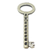 Pendant, Zinc Alloy Jewelry Findings, Key 15x38mm, Sold by Bag
