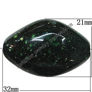Imitate Gemstone Acrylic Beads, Flat Oval 32x21mm Hole:3mm, Sold by Bag
