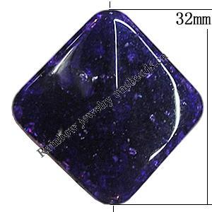 Imitate Gemstone Acrylic Beads, Diamond 32mm Hole:2mm, Sold by Bag
