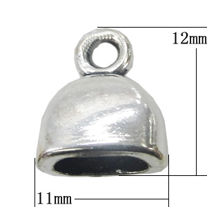 Zinc Alloy Cord End Caps, 11x12mm, Sold by Bag