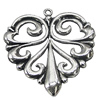 Pendant, Zinc Alloy Jewelry Findings, Heart 46x49mm, Sold by Bag