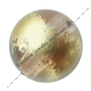 Painted Acrylic Beads,Transparent Painted Gold, Round,10mm, Hole:Approx 2mm, Sold by Bag
