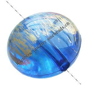 Painted Acrylic Beads,Transparent Painted Gold, Flat round, 17x11mm, Hole:Approx 2mm, Sold by Bag