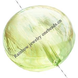 Painted Acrylic Beads,Transparent Painted Gold, Flat round, 22x12mm, Hole:Approx 2mm, Sold by Bag