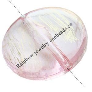 Painted Acrylic Beads,Transparent Painted Gold, Flat round, 27x10mm, Hole:Approx 2mm, Sold by Bag