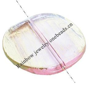 Painted Acrylic Beads,Transparent Painted Gold, Flat round, 36x36x6mm, Hole:Approx 2mm, Sold by Bag