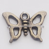 Pendant, Zinc Alloy Jewelry Findings, Butterfly 17x12mm, Sold by Bag