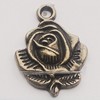 Pendant, Zinc Alloy Jewelry Findings, Flower 14x19mm, Sold by Bag