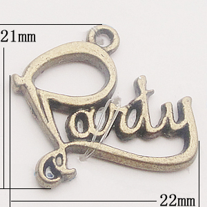 Pendant, Zinc Alloy Jewelry Findings, Letter 21x22mm, Sold by Bag