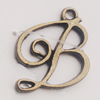 Pendant, Zinc Alloy Jewelry Findings, Letter 17x23mm, Sold by Bag