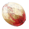 Painted Acrylic Beads,Transparent Painted Gold,Faceted Flat oval, 38x21x4mm, Hole:Approx 2mm, Sold by Bag