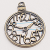 Pendant, Zinc Alloy Jewelry Findings, Clock 30x39mm, Sold by Bag