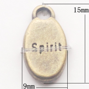 Pendant, Zinc Alloy Jewelry Findings, Flat Oval 9x15mm, Sold by Bag