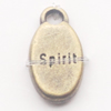 Pendant, Zinc Alloy Jewelry Findings, Flat Oval 9x15mm, Sold by Bag
