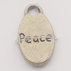 Pendant, Zinc Alloy Jewelry Findings, Flat Oval 9x15mm, Sold by Bag