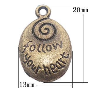 Pendant, Zinc Alloy Jewelry Findings, Flat Oval 13x20mm, Sold by Bag