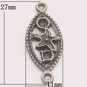 Connectors, Zinc Alloy Jewelry Findings, Horse Eye 11x27mm, Sold by Bag