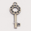 Pendant, Zinc Alloy Jewelry Findings, Key 8x22mm, Sold by Bag