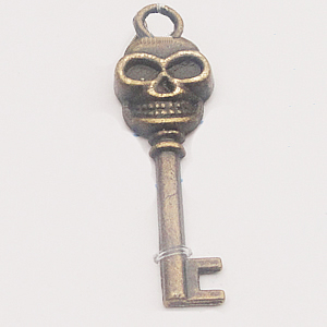 Pendant, Zinc Alloy Jewelry Findings, Key 10x33mm, Sold by Bag