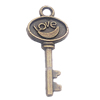 Pendant, Zinc Alloy Jewelry Findings, Key 13x30mm, Sold by Bag