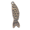 Pendant, Zinc Alloy Jewelry Findings, Fish 9x37mm, Sold by Bag