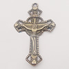 Pendant, Zinc Alloy Jewelry Findings, Cross 22x37mm, Sold by Bag