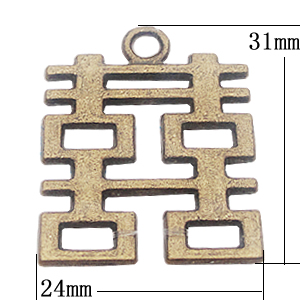 Pendant, Zinc Alloy Jewelry Findings, 24x31mm, Sold by Bag