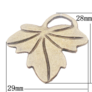 Pendant, Zinc Alloy Jewelry Findings, leaf 29x28mm, Sold by Bag