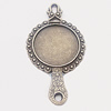 Zinc Alloy Pendant Settings, Outside diameter:38x70mm, Interior diameter:28mm, Sold by Bag