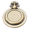 Zinc Alloy Pendant Settings, Outside diameter:52x72mm, Interior diameter:30mm, Sold by Bag