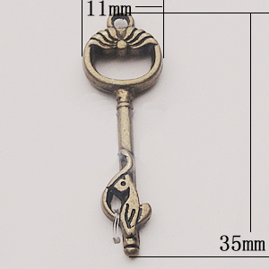 Pendant, Zinc Alloy Jewelry Findings, 11x35mm, Sold by Bag