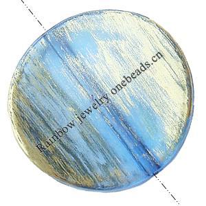 Painted Acrylic Beads,Transparent Painted Gold, Flat round, 25x5mm, Hole:Approx 2mm, Sold by Bag