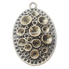 Pendant, Zinc Alloy Jewelry Findings, Flat Oval 31x48mm Hole:3.5mm, Sold by Bag