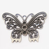 Pendant, Zinc Alloy Jewelry Findings, Butterfly 49x34mm, Sold by Bag