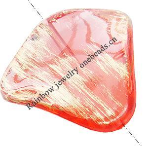 Painted Acrylic Beads,Transparent Painted Gold, 24x26mm, Hole:Approx 1mm, Sold by Bag
