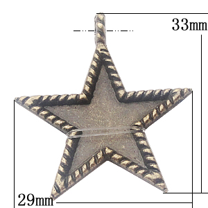 Zinc Alloy Pendant Settings, Outside diameter:29x33mm, Interior diameter:20mm, Sold by Bag