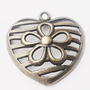 Pendant, Zinc Alloy Jewelry Findings, Heart 37x37mm Hole:3mm, Sold by Bag