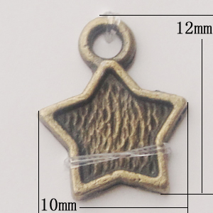 Pendant, Zinc Alloy Jewelry Findings, Star 10x12mm, Sold by Bag