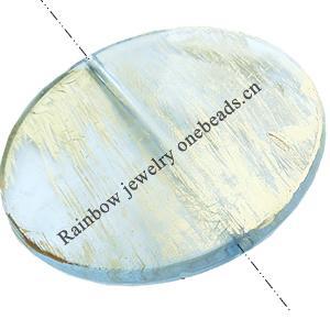 Painted Acrylic Beads,Transparent Painted Gold, Flat round, 60x8mm, Hole:Approx 2.5mm, Sold by Bag