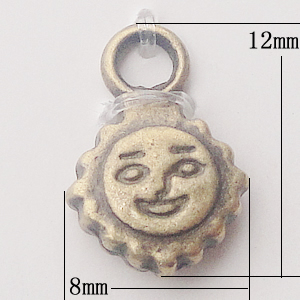 Pendant, Zinc Alloy Jewelry Findings, 8x12mm, Sold by Bag