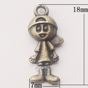 Pendant, Zinc Alloy Jewelry Findings, Boy 7x18mm, Sold by Bag