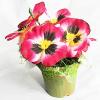 Artificial Flower With Flowerpot, Height:about 7.9 inch, Sold by Dozen