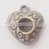 Pendant, Zinc Alloy Jewelry Findings, Heart 10x12mm, Sold by Bag