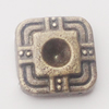 Beads, Zinc Alloy Jewelry Findings, Square 12x12mm Hole:1.5mm, Sold by Bag