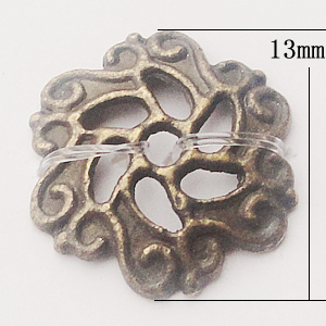 Beads Caps, Zinc Alloy Jewelry Findings, 13mm Hole:1.5mm, Sold by Bag