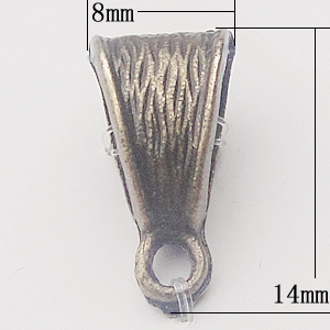 Zinc Alloy Cord End Caps, Zinc Alloy Jewelry Findings, 8x14mm, Sold by KG