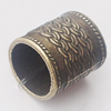 European Style Beads Zinc Alloy Jewelry Findings, Column 14x13mm Hole:10.5mm, Sold by Bag